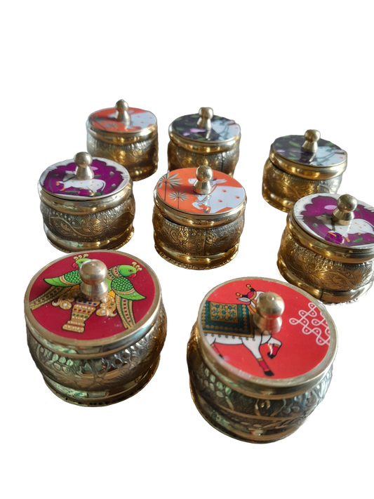 Brass Kumkum Boxes