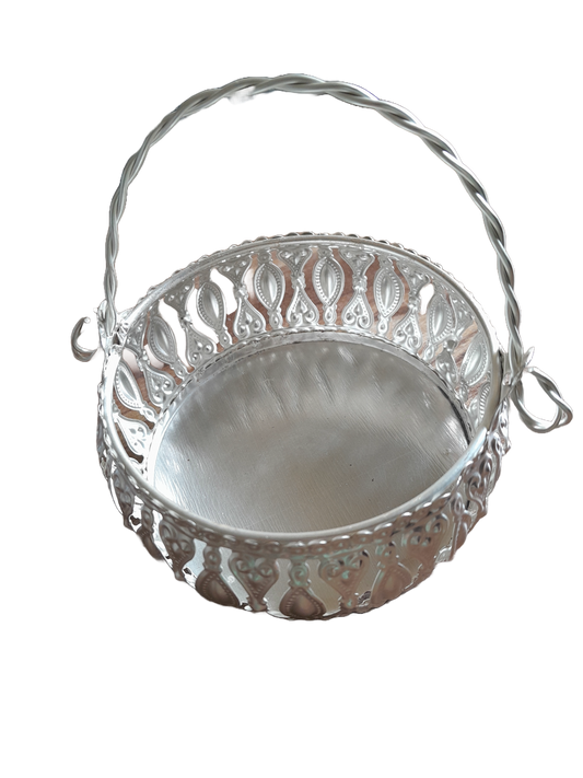 German Silver Coated Tray with Handle