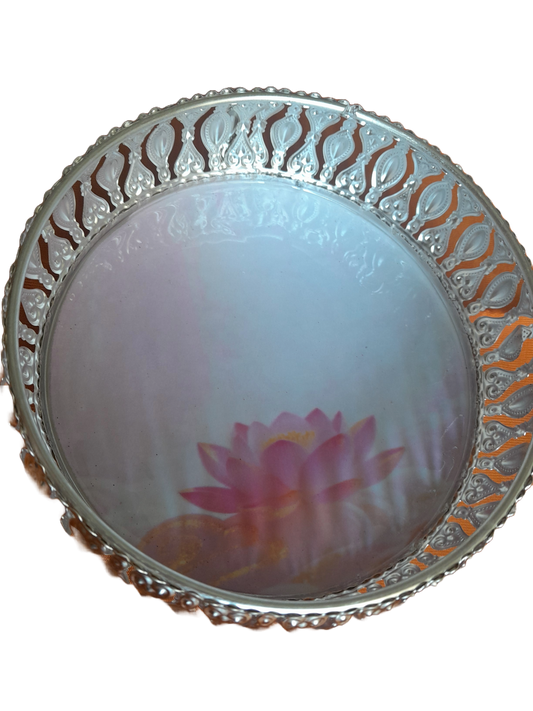 German Silver Coated Tray 6"
